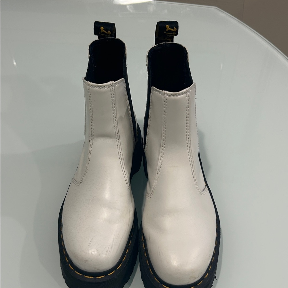 Dr. Martens White Ankle Boots